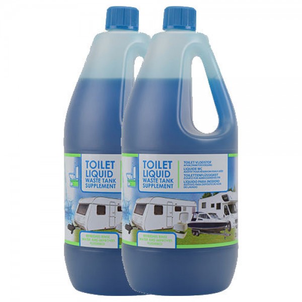 2 Toilettenzusatz 2L Flasche Camping Toiletten Abwasser keimtötend frischer Duft