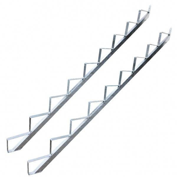 5 Stufen Treppenrahmen Stahl-Treppenwange Treppenholm Geschosshöhe 91cm Grau